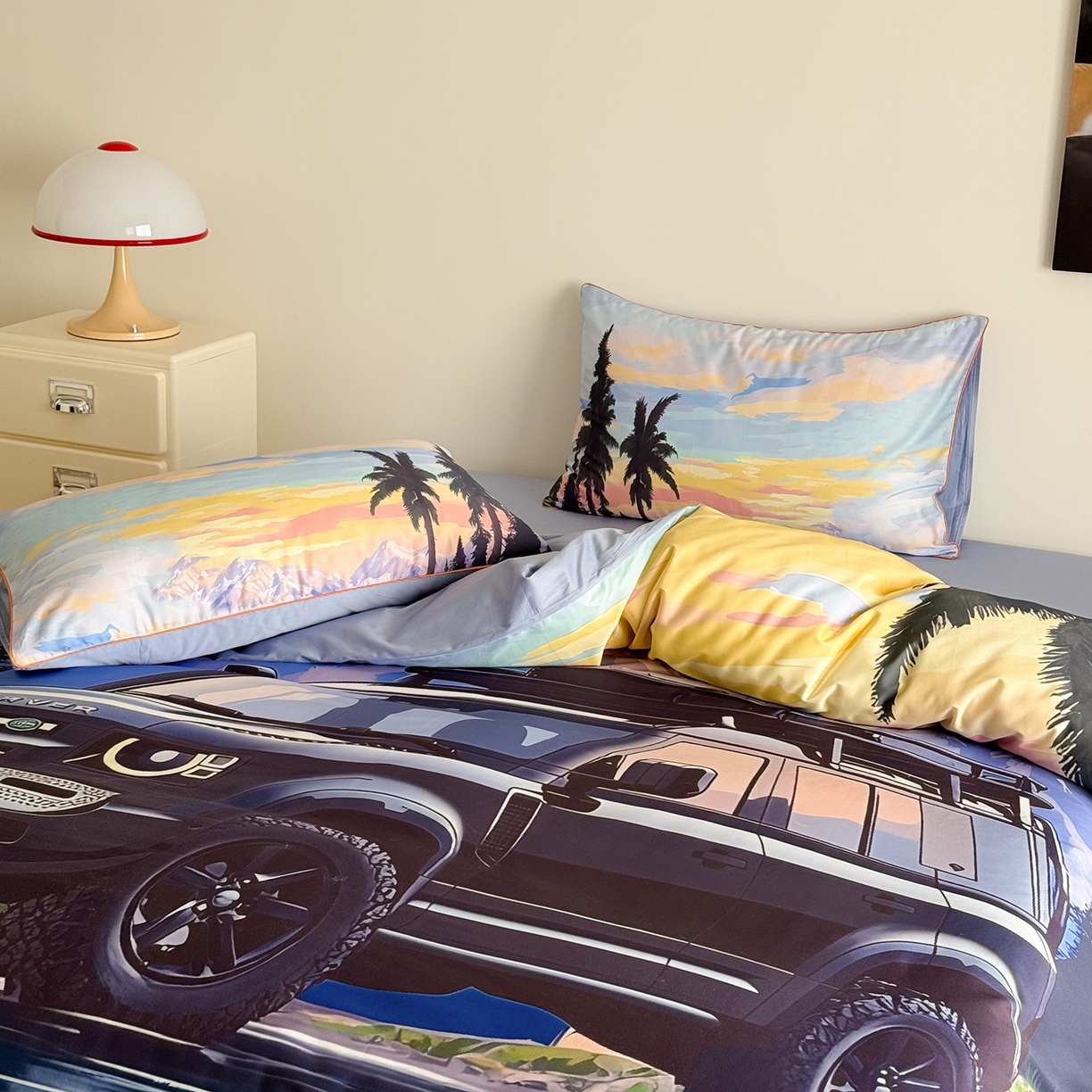 91家纺网 家纺一手货源 找家纺 （总）西西家居 2026新款100支澳棉数码印花独家专版数码汽车系列四件套--卫士