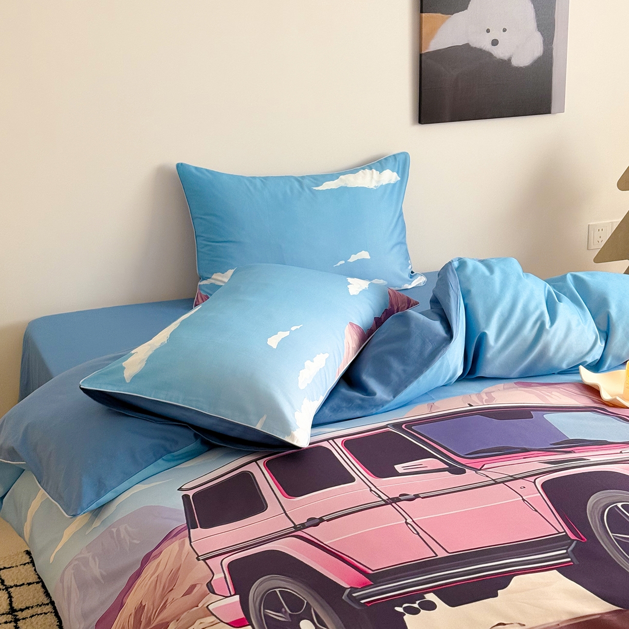 91家纺网 家纺一手货源 找家纺 （总）西西家居 2026新款100支澳棉数码印花独家专版数码汽车系列四件套--穿越沙漠