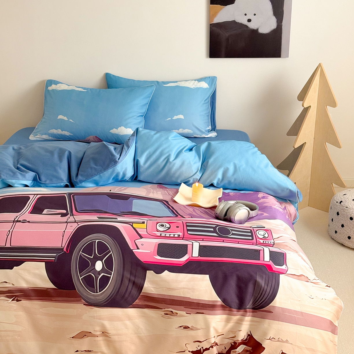 91家纺网 家纺一手货源 找家纺 （总）西西家居 2026新款100支澳棉数码印花独家专版数码汽车系列四件套--穿越沙漠