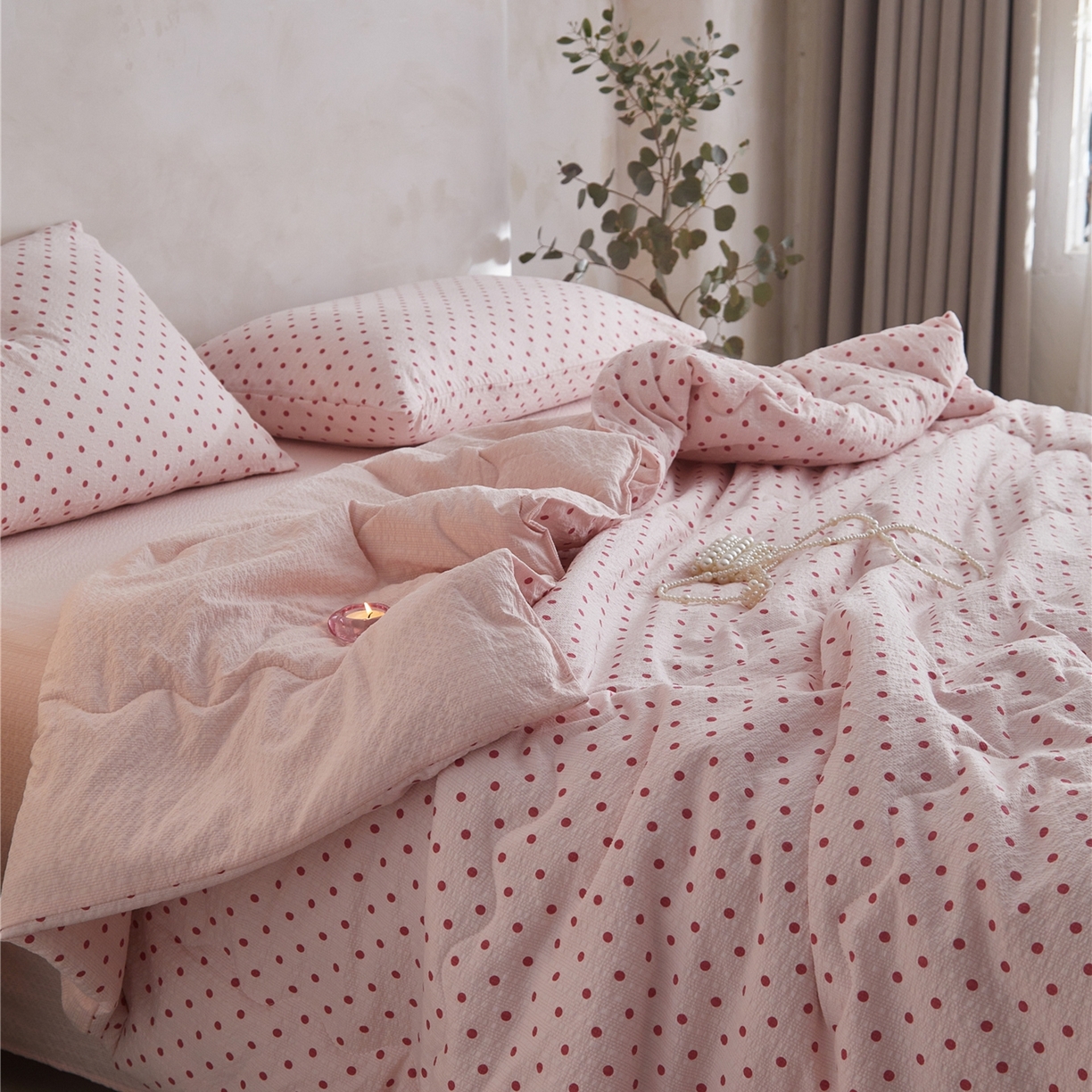 91家纺网 家纺一手货源 找家纺 艺菲阁家纺 2026新款泡芙棉夏被夏凉被空调被 粉雾星点