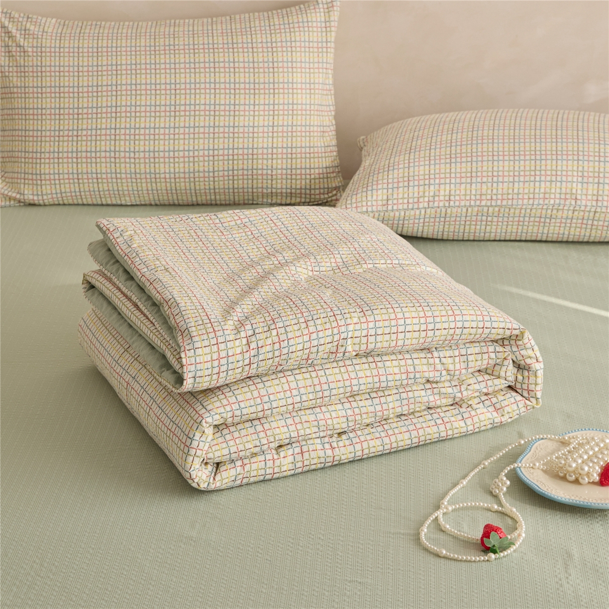 91家纺网 家纺一手货源 找家纺 艺菲阁家纺 2026新款泡芙棉夏被夏凉被空调被 春日马卡龙