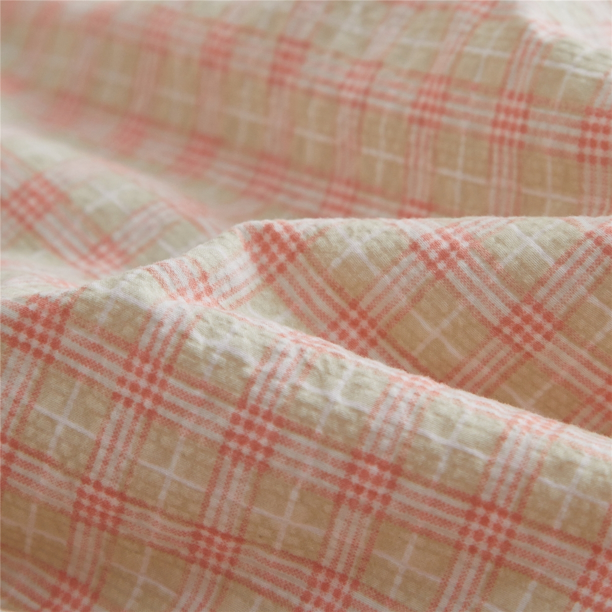 91家纺网 家纺一手货源 找家纺 艺菲阁家纺 2026新款泡芙棉夏被夏凉被空调被 青橘格