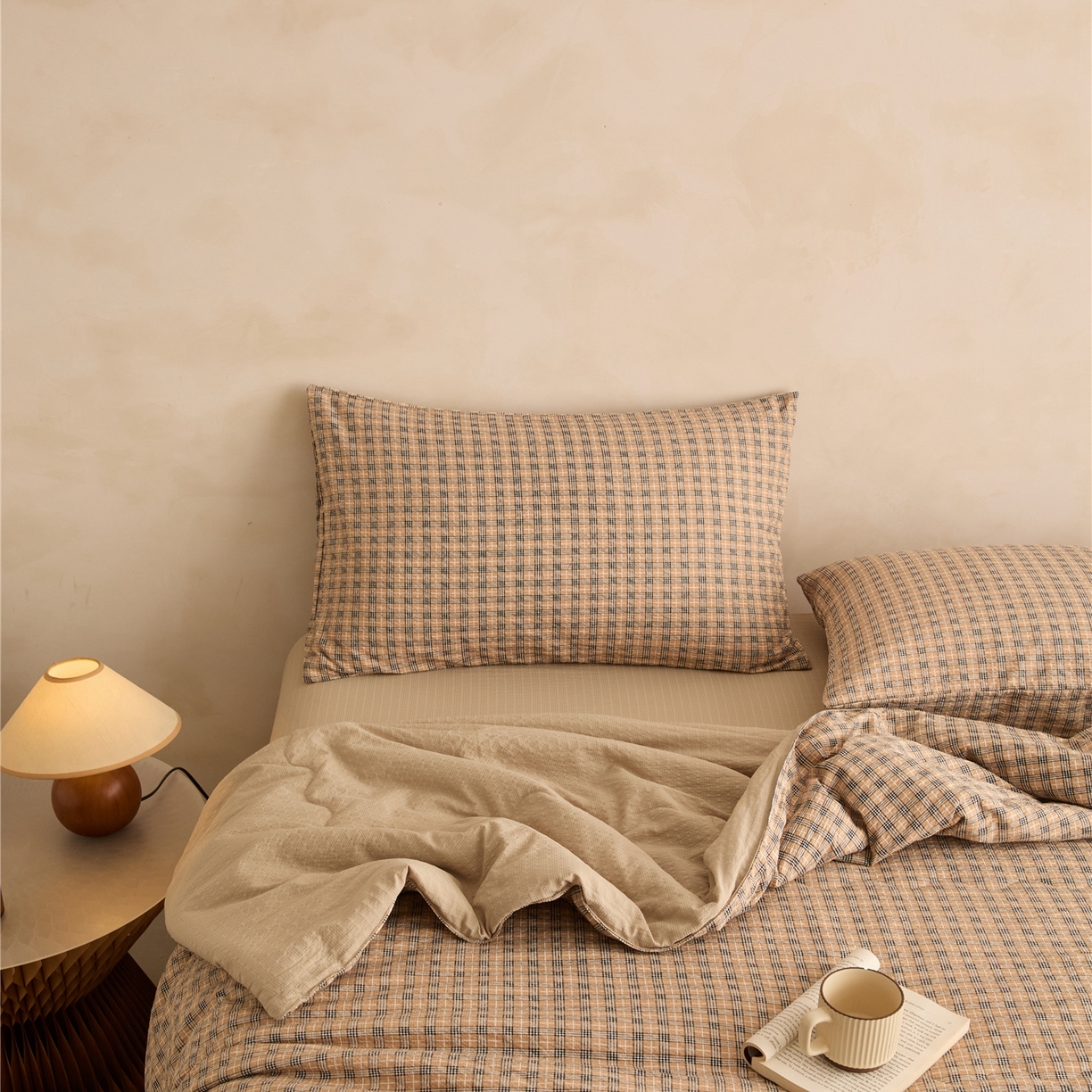 91家纺网 家纺一手货源 找家纺 艺菲阁家纺 2026新款泡芙棉夏被夏凉被空调被 古典格