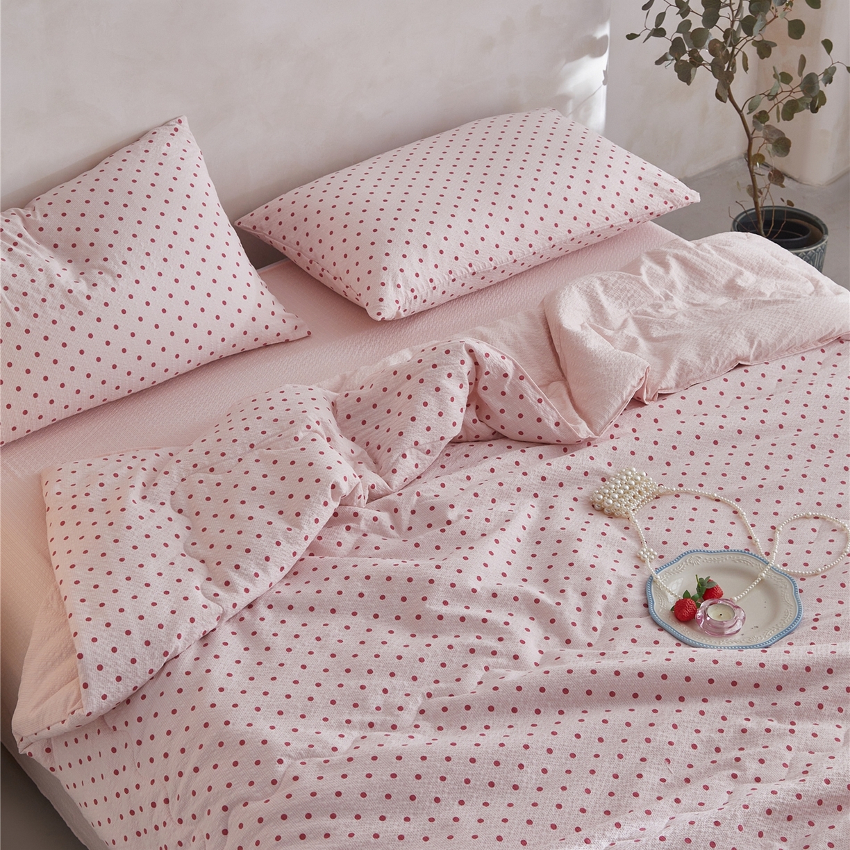 91家纺网 家纺一手货源 找家纺 艺菲阁家纺 2026新款泡芙棉夏被夏凉被空调被 粉雾星点