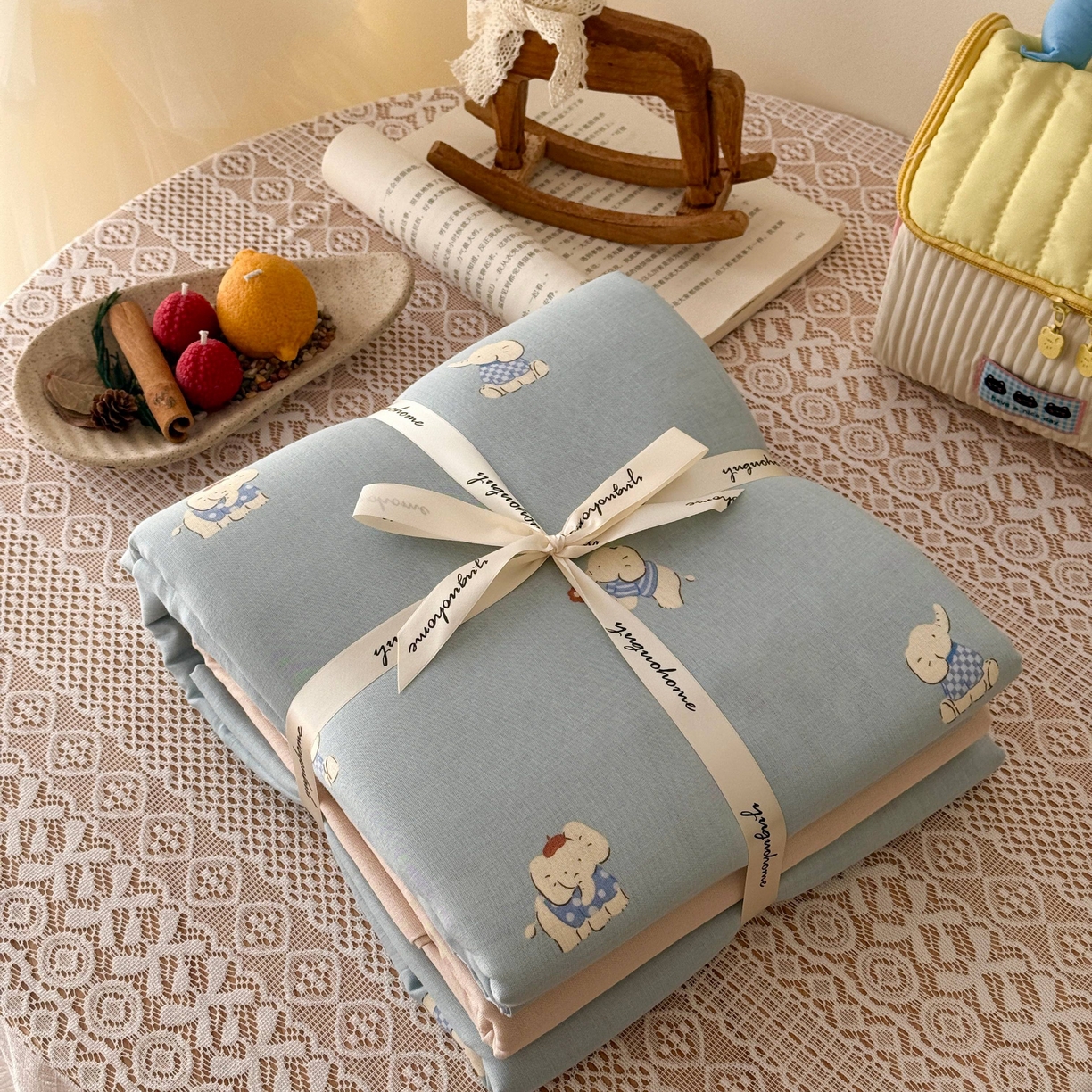 91家纺网 家纺一手货源 找家纺 （总）于果 2026新款全棉纯棉双层纱四件套