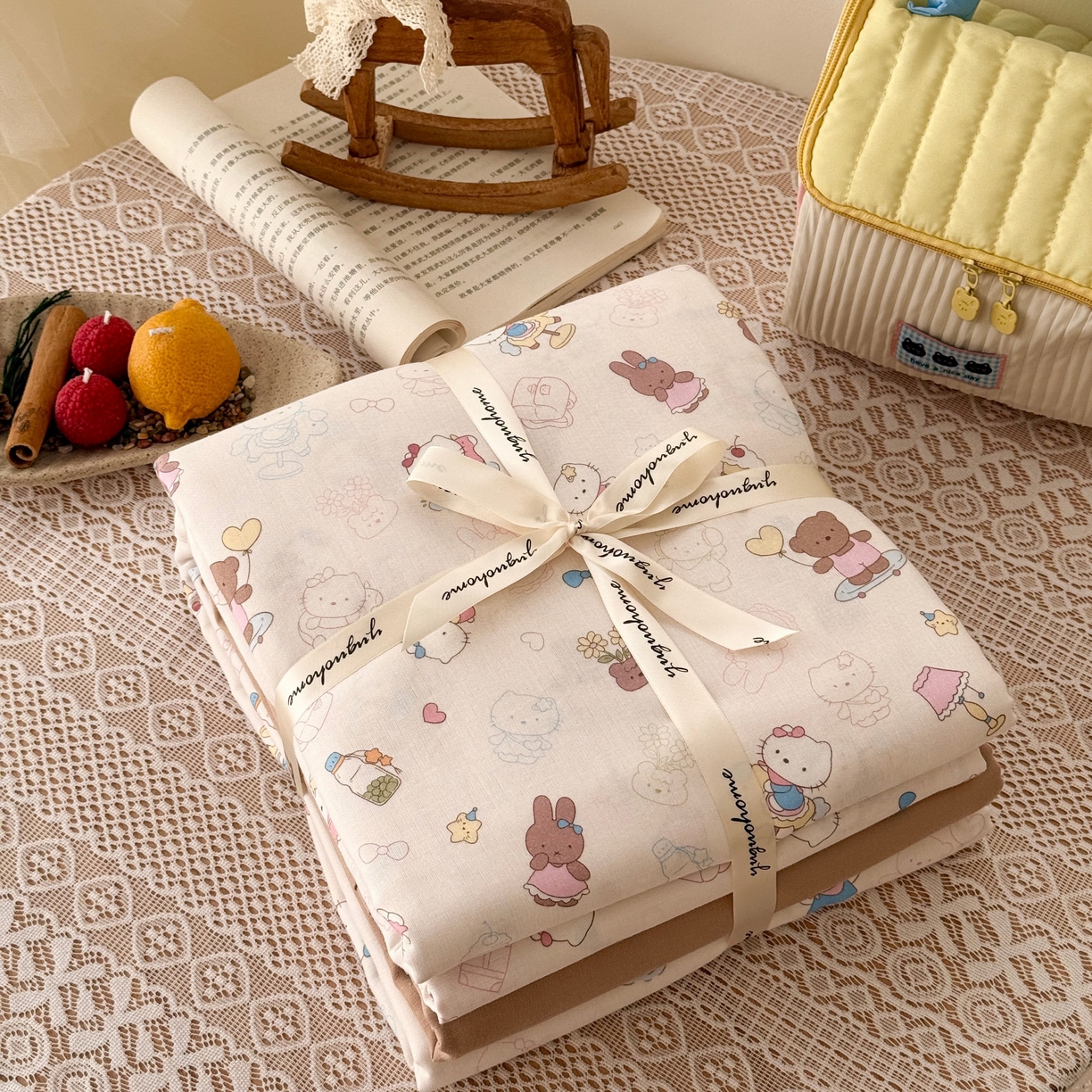 91家纺网 家纺一手货源 找家纺 （总）于果 2026新款全棉纯棉双层纱四件套