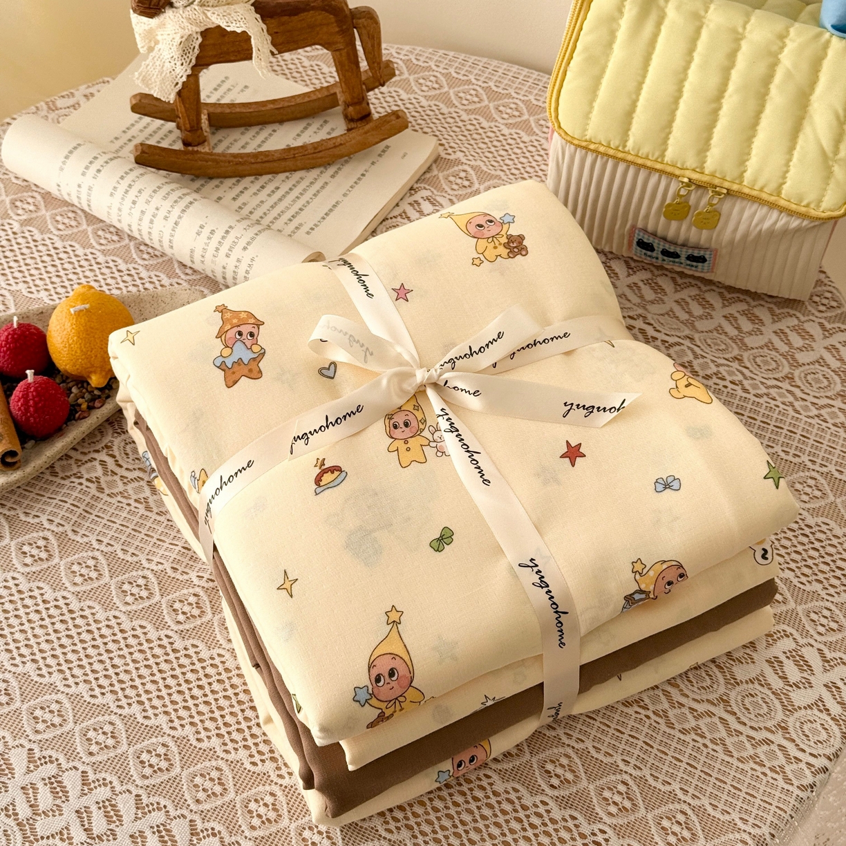 91家纺网 家纺一手货源 找家纺 （总）于果 2026新款全棉纯棉双层纱四件套