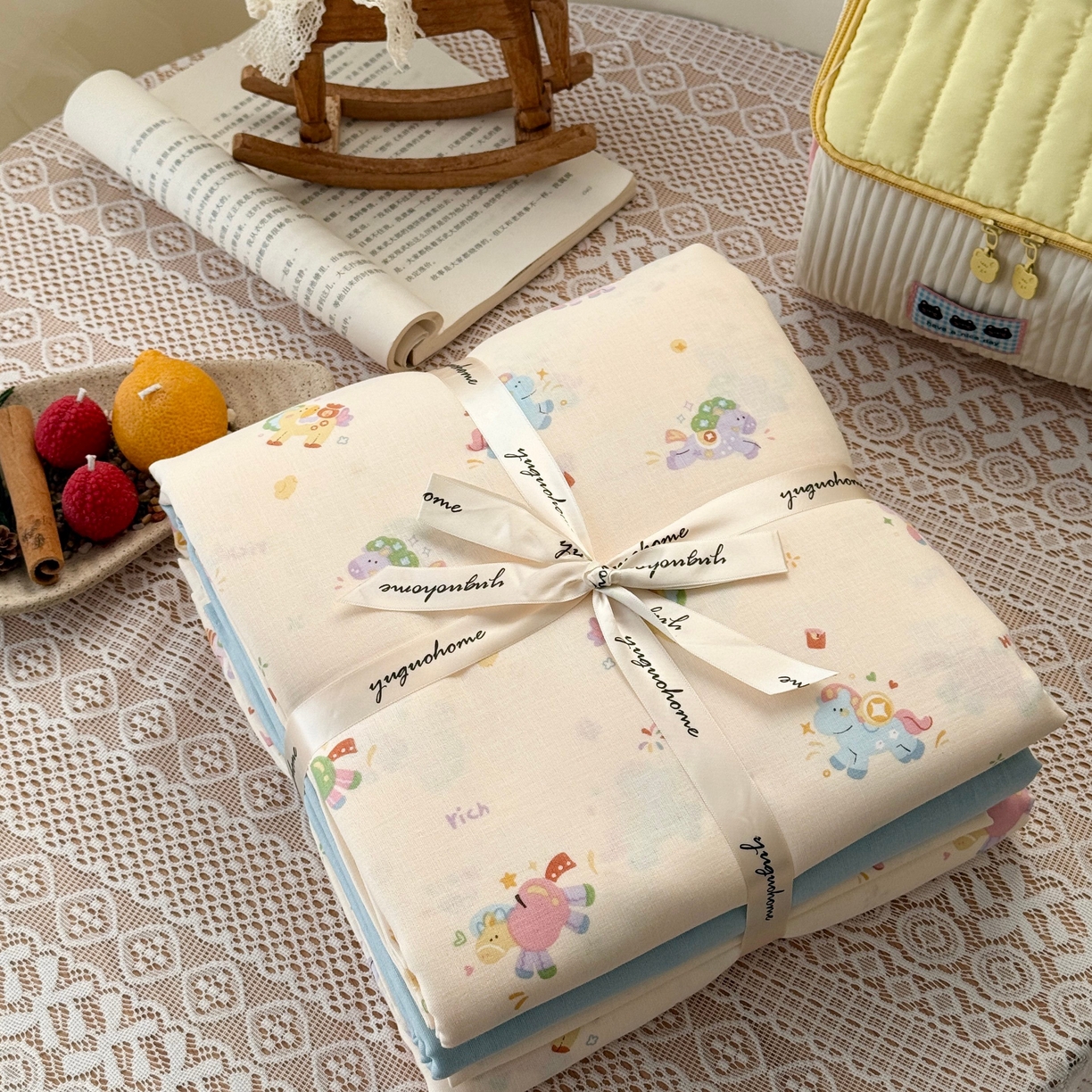 91家纺网 家纺一手货源 找家纺 （总）于果 2026新款全棉纯棉双层纱四件套