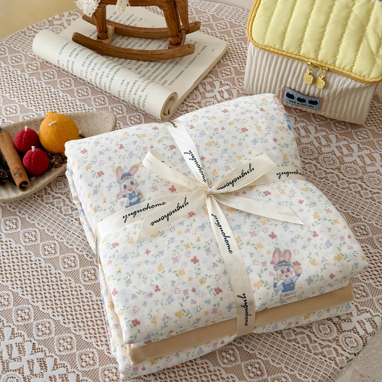 91家纺网 家纺一手货源 找家纺 （总）于果 2026新款全棉纯棉双层纱四件套