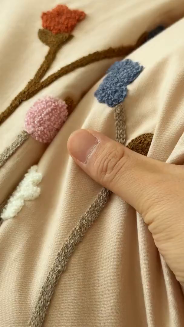 91家纺网 家纺一手货源 找家纺 Mr.pig猪先生水洗棉 2026新款全棉水洗棉毛巾绣四件套（展示价格为控价，实际价格请联系客服 花盏-奶咖