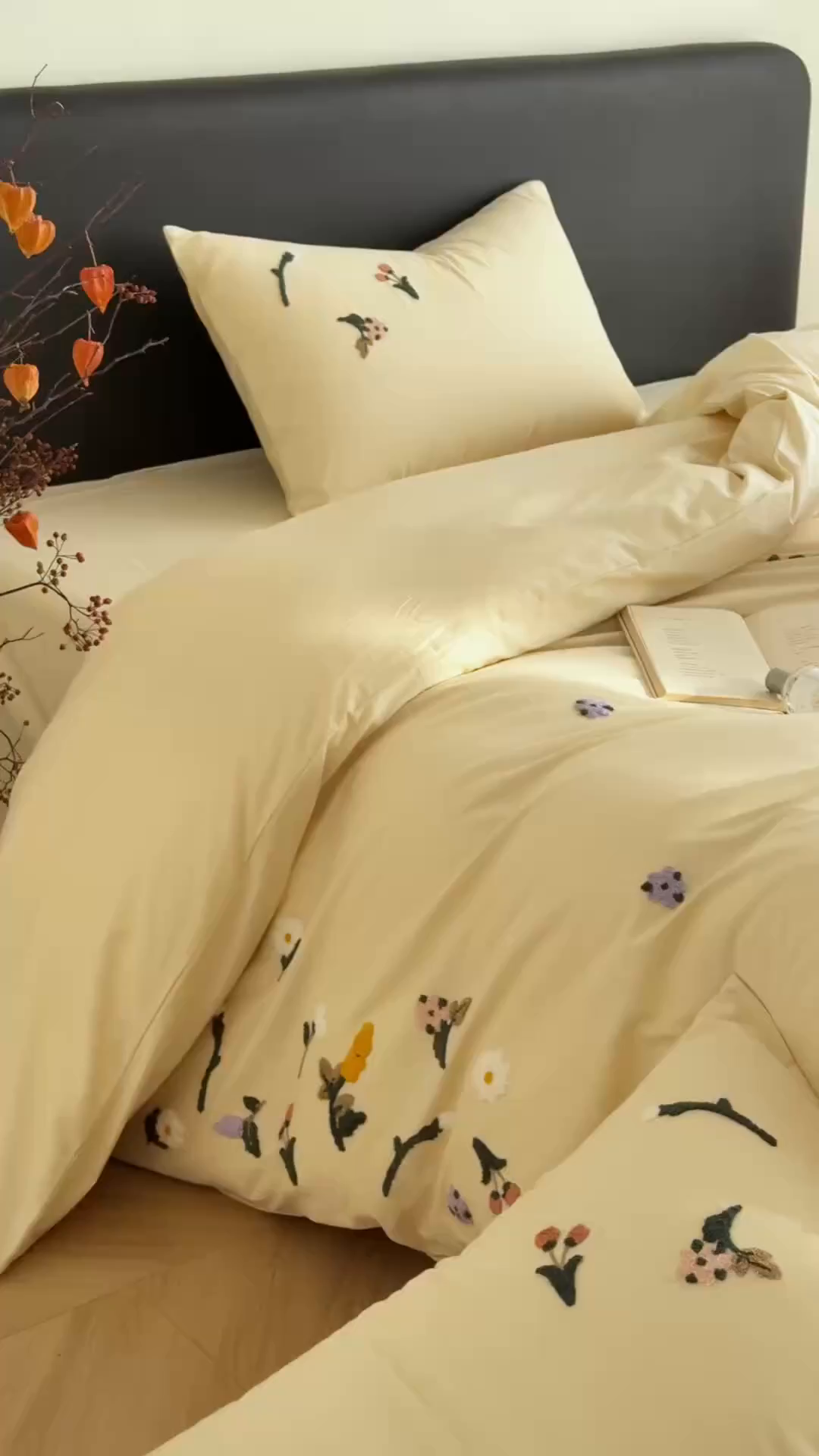 91家纺网 家纺一手货源 找家纺 Mr.pig猪先生水洗棉 2026新款全棉水洗棉毛巾绣四件套（展示价格为控价，实际价格请联系客服 花絮-杏仁白