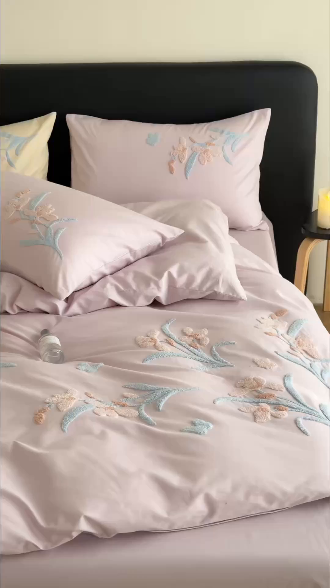 91家纺网 家纺一手货源 找家纺 Mr.pig猪先生水洗棉 2026新款全棉水洗棉毛巾绣四件套（展示价格为控价，实际价格请联系客服 墨染-微微紫