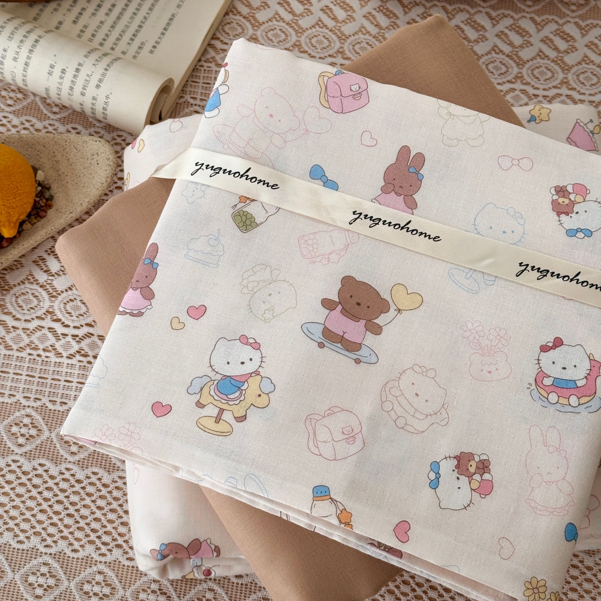 91家纺网 家纺一手货源 找家纺 于果 2026新款全棉纯棉双层纱四件套 卡卡乐园