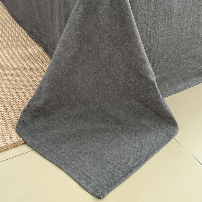 91家纺网 家纺一手货源 找家纺 莱茵家居 2026新款A类全棉色织日系芝麻锻纹套件-暮云系列 暮云-白灰