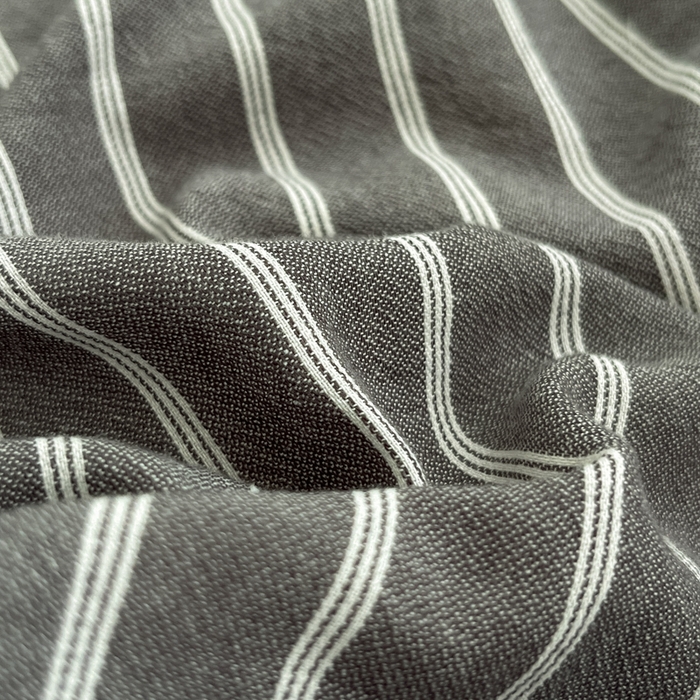 91家纺网 家纺一手货源 找家纺 莱茵家居 2026新款A类全棉色织日系芝麻锻纹套件-暮云系列 暮云-灰白