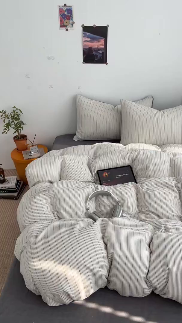 91家纺网 家纺一手货源 找家纺 （总）莱茵家居 2026新款A类全棉色织日系芝麻锻纹套件-暮云系列