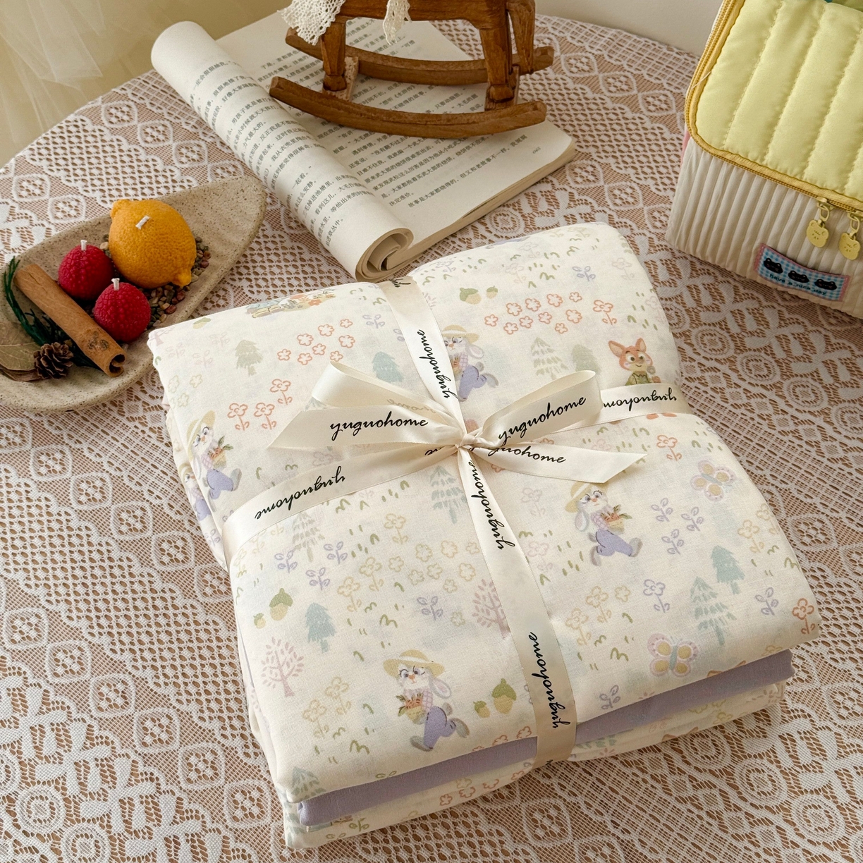 于果 2026新款全棉纯棉双层纱四件套 闪电的朋友