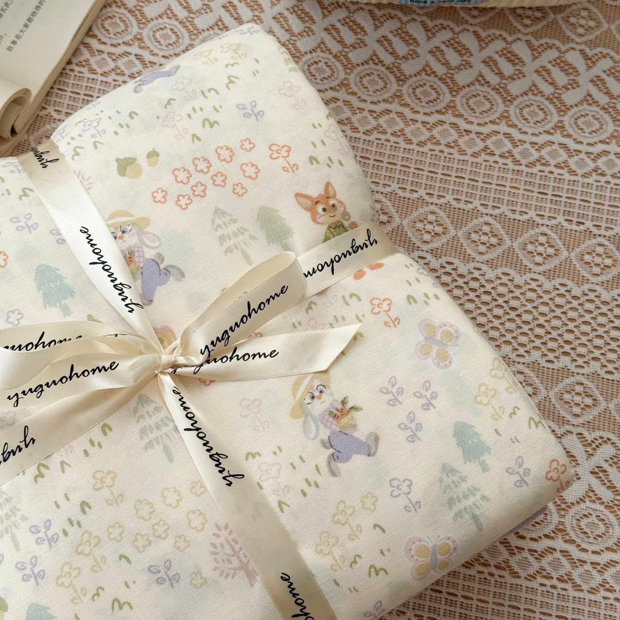 91家纺网 家纺一手货源 找家纺 于果 2026新款全棉纯棉双层纱四件套 闪电的朋友