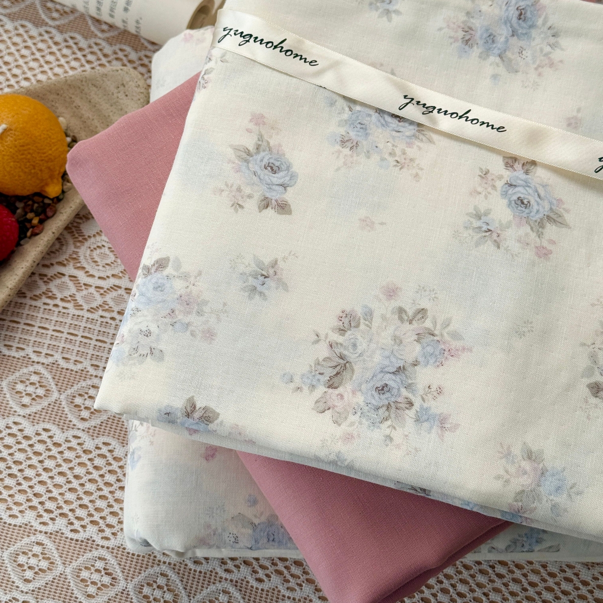 91家纺网 家纺一手货源 找家纺 于果 2026新款全棉纯棉双层纱四件套 夏日牡丹