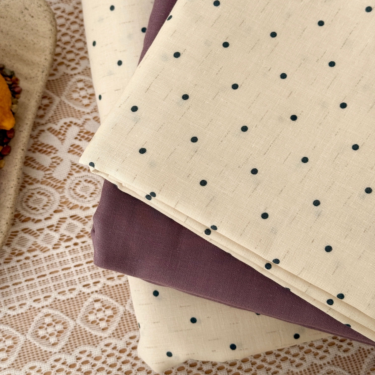 91家纺网 家纺一手货源 找家纺 于果 2026新款全棉纯棉双层纱四件套 小波点