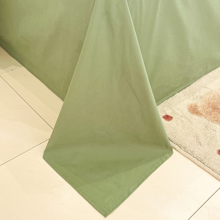 91家纺网 家纺一手货源 找家纺 莱茵家居 2026新款A类全棉色织水洗棉格子贝壳边套件-愫格系列 愫格-松绿