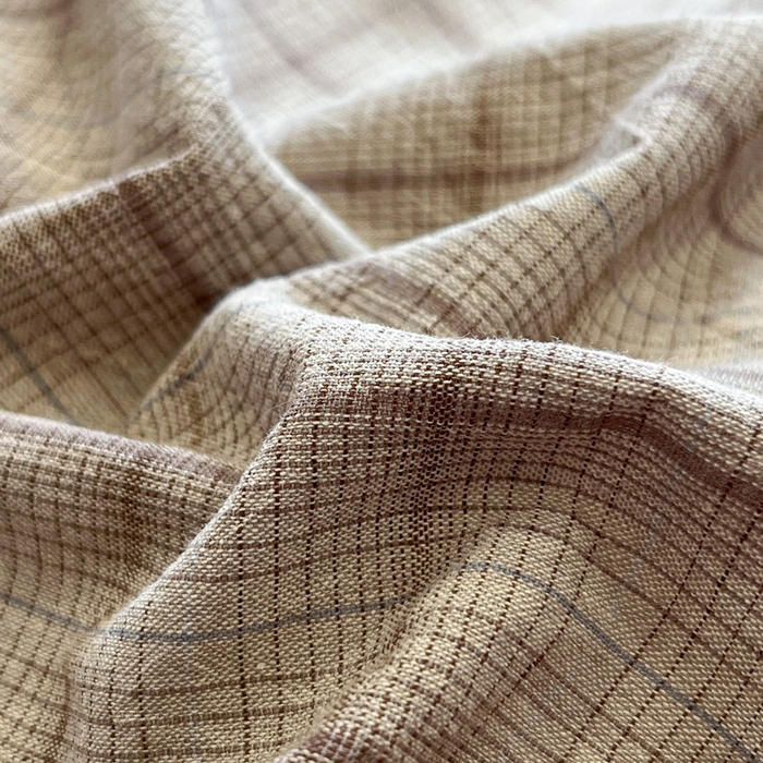 91家纺网 家纺一手货源 找家纺 莱茵家居 2026新款A类全棉色织水洗棉格子贝壳边套件-愫格系列 愫格-琥珀