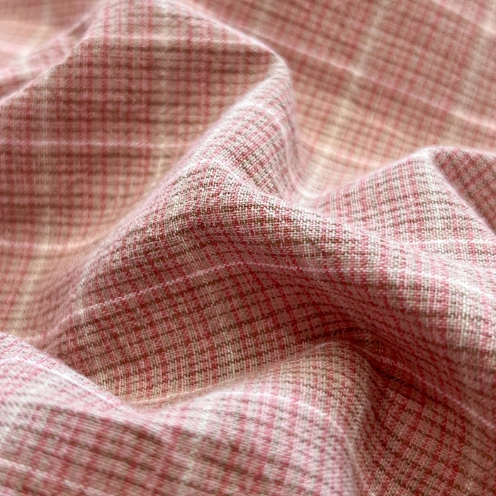 91家纺网 家纺一手货源 找家纺 莱茵家居 2026新款A类全棉色织水洗棉格子贝壳边套件-愫格系列 愫格-灰粉