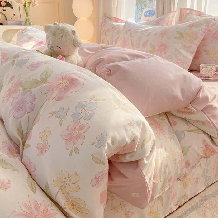 91家纺网 家纺一手货源 找家纺 （总）朵安家纺 2026春夏新款12868全棉纯棉斜纹印花四件套