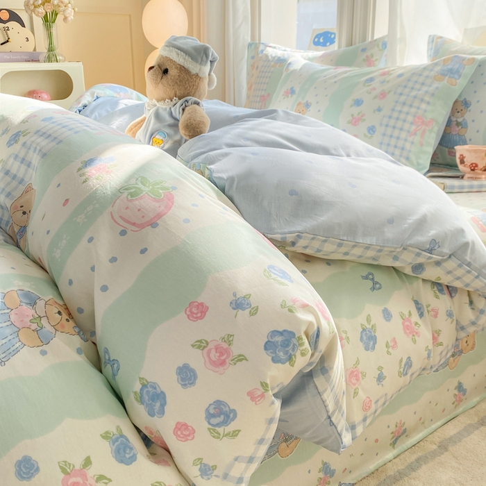 91家纺网 家纺一手货源 找家纺 （总）朵安家纺 2026春夏新款12868全棉纯棉斜纹印花四件套