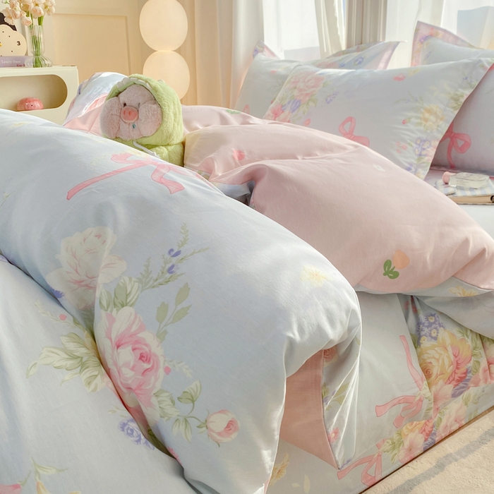 91家纺网 家纺一手货源 找家纺 （总）朵安家纺 2026春夏新款12868全棉纯棉斜纹印花四件套