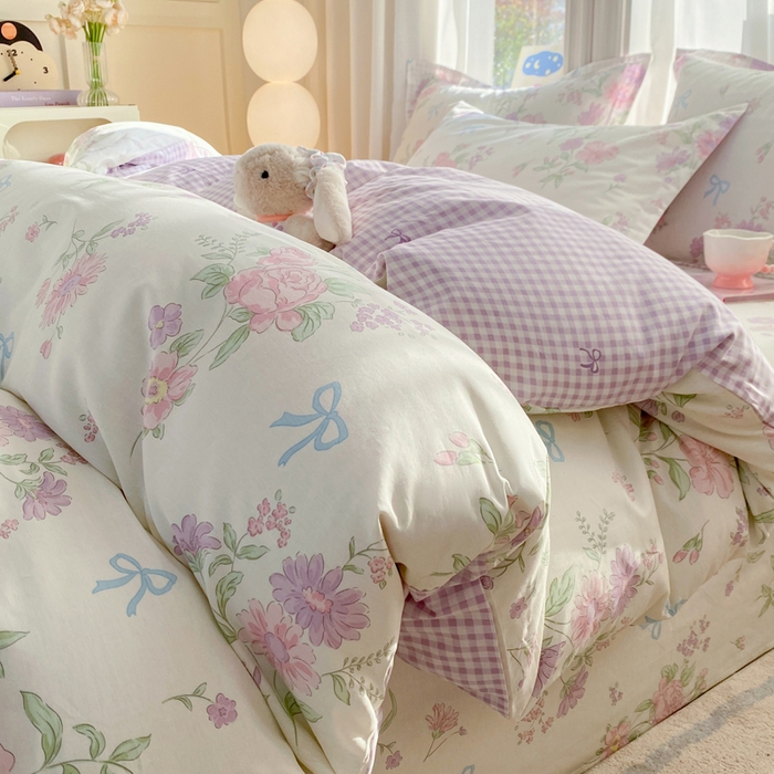 91家纺网 家纺一手货源 找家纺 （总）朵安家纺 2026春夏新款12868全棉纯棉斜纹印花四件套