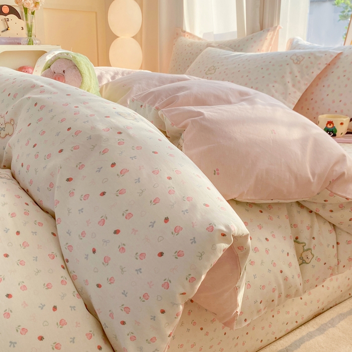 91家纺网 家纺一手货源 找家纺 （总）朵安家纺 2026春夏新款12868全棉纯棉斜纹印花四件套