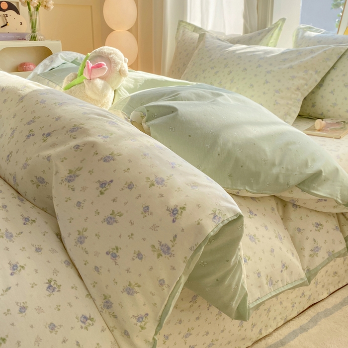 91家纺网 家纺一手货源 找家纺 朵安家纺 2026春夏新款12868全棉纯棉斜纹印花四件套 言珍