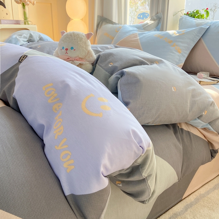 91家纺网 家纺一手货源 找家纺 朵安家纺 2026春夏新款12868全棉纯棉斜纹印花四件套 英伦晨光