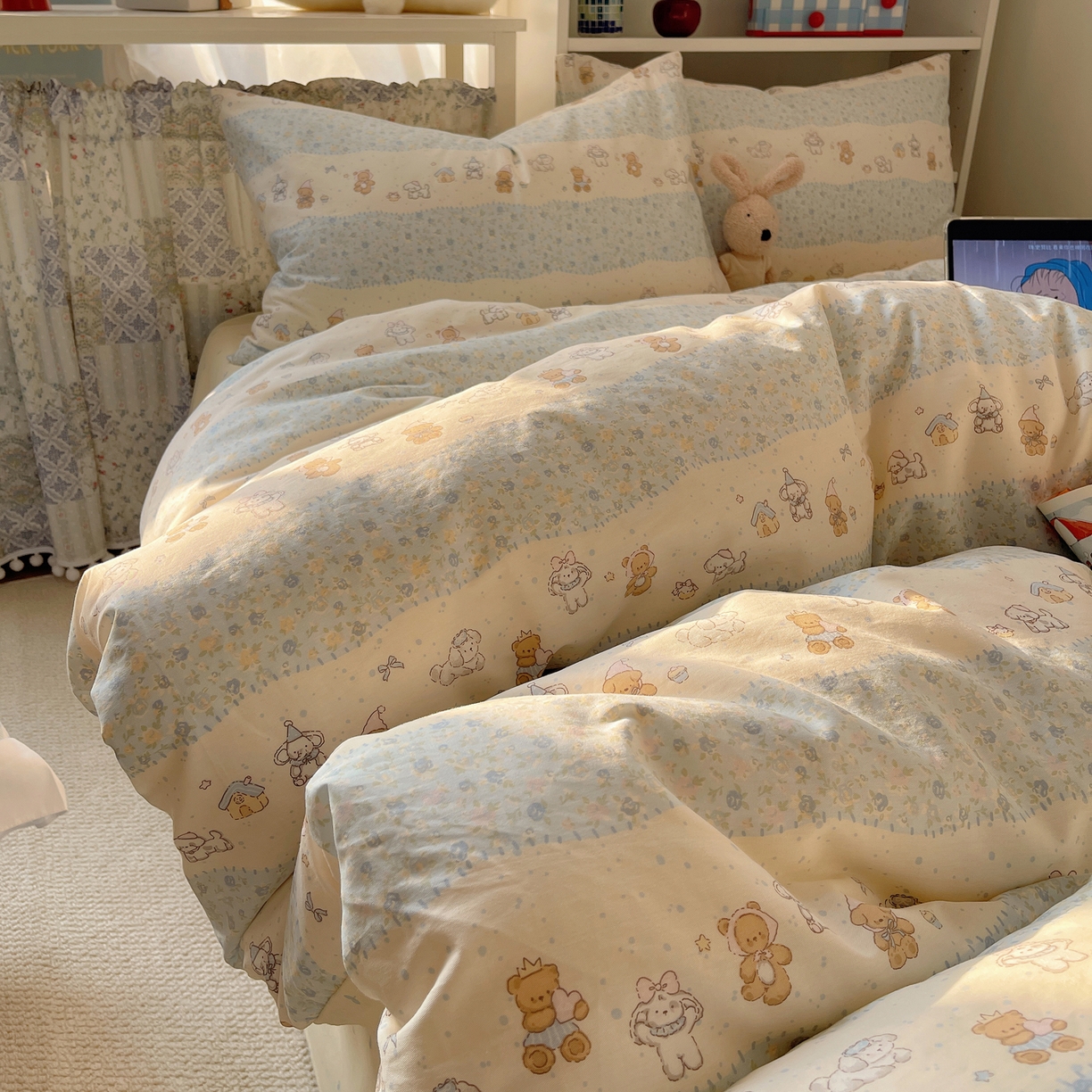 91家纺网 家纺一手货源 找家纺 耀悦家纺 2026新款40支a类全棉纯棉小清新卡通ins风博主风四件套 星河游乐园