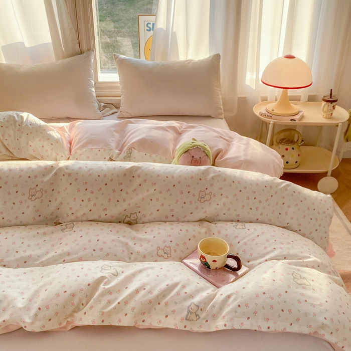 91家纺网 家纺一手货源 找家纺 （总）朵安家纺 2026春夏新款12868全棉纯棉斜纹印花单被套 被套单件