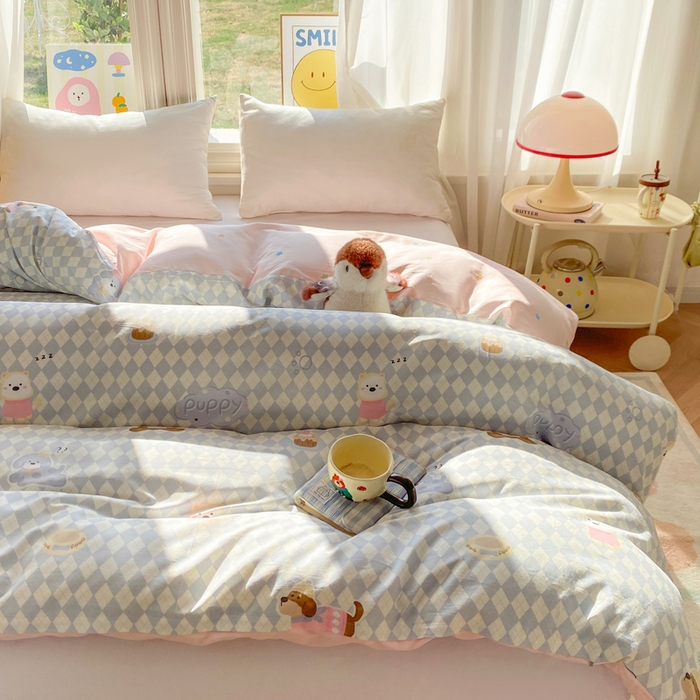 91家纺网 家纺一手货源 找家纺 （总）朵安家纺 2026春夏新款12868全棉纯棉斜纹印花单被套 被套单件