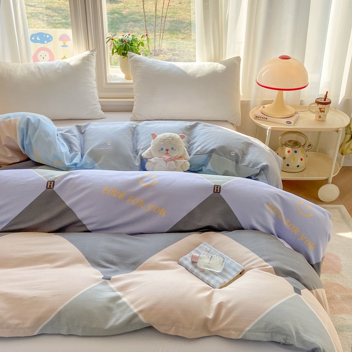 91家纺网 家纺一手货源 找家纺 （总）朵安家纺 2026春夏新款12868全棉纯棉斜纹印花单被套 被套单件