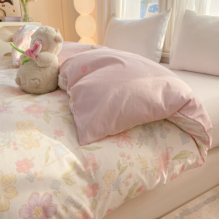 91家纺网 家纺一手货源 找家纺 朵安家纺 2026春夏新款12868全棉纯棉斜纹印花单被套 被套单件 初眠花语