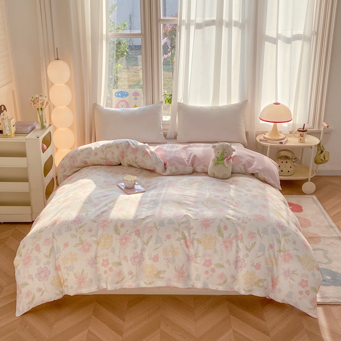 91家纺网 家纺一手货源 找家纺 朵安家纺 2026春夏新款12868全棉纯棉斜纹印花单被套 被套单件 初眠花语