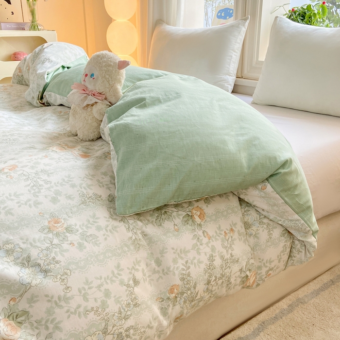 91家纺网 家纺一手货源 找家纺 朵安家纺 2026春夏新款12868全棉纯棉斜纹印花单被套 被套单件 春江花雾