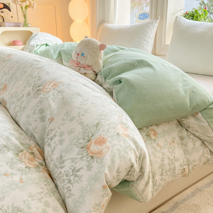 91家纺网 家纺一手货源 找家纺 朵安家纺 2026春夏新款12868全棉纯棉斜纹印花单被套 被套单件 春江花雾