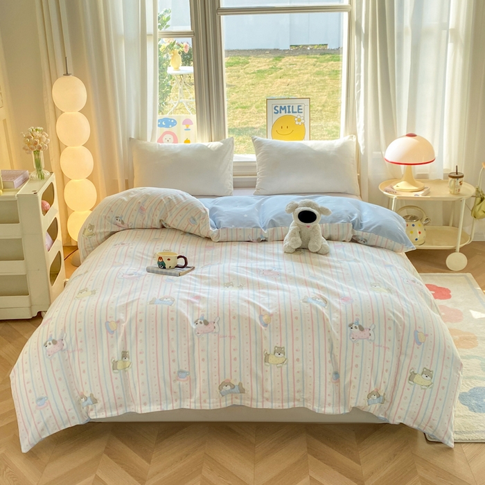 91家纺网 家纺一手货源 找家纺 朵安家纺 2026春夏新款12868全棉纯棉斜纹印花单被套 被套单件 嘟嘟日记