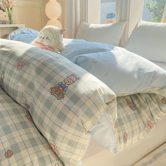 91家纺网 家纺一手货源 找家纺 朵安家纺 2026春夏新款12868全棉纯棉斜纹印花单被套 被套单件 乖乖熊