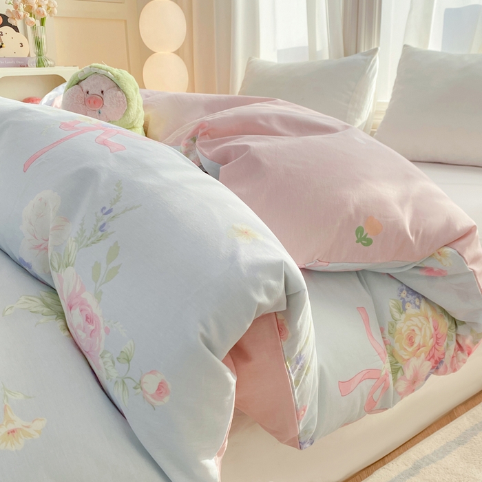 91家纺网 家纺一手货源 找家纺 朵安家纺 2026春夏新款12868全棉纯棉斜纹印花单被套 被套单件 海岛繁花