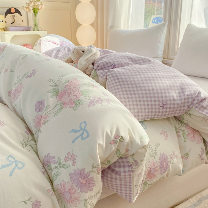 91家纺网 家纺一手货源 找家纺 朵安家纺 2026春夏新款12868全棉纯棉斜纹印花单被套 被套单件 花清雅香