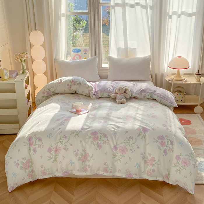 91家纺网 家纺一手货源 找家纺 朵安家纺 2026春夏新款12868全棉纯棉斜纹印花单被套 被套单件 花清雅香