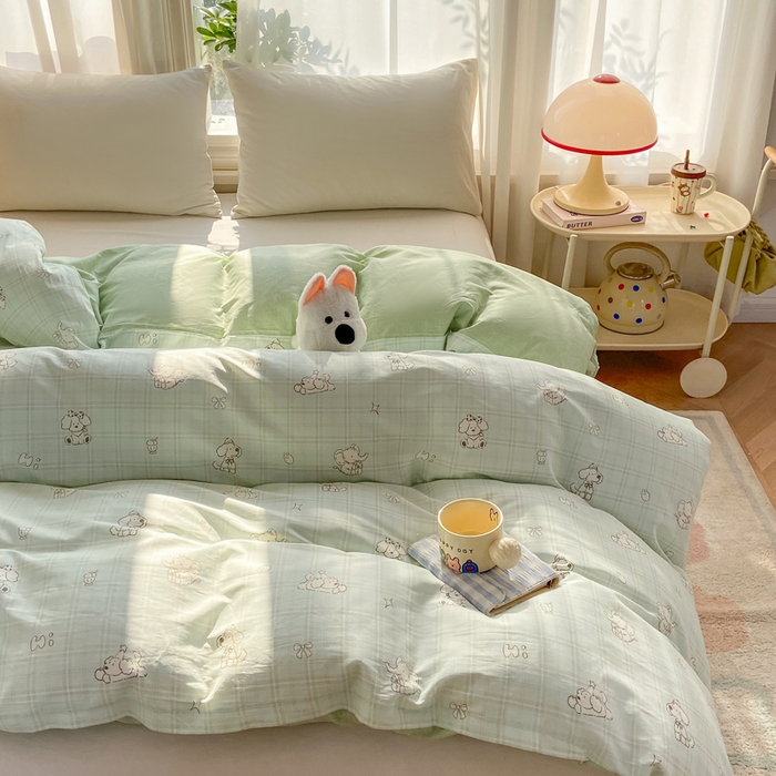 朵安家纺 2026春夏新款12868全棉纯棉斜纹印花单被套 被套单件 快乐伙伴