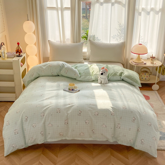 91家纺网 家纺一手货源 找家纺 朵安家纺 2026春夏新款12868全棉纯棉斜纹印花单被套 被套单件 快乐伙伴