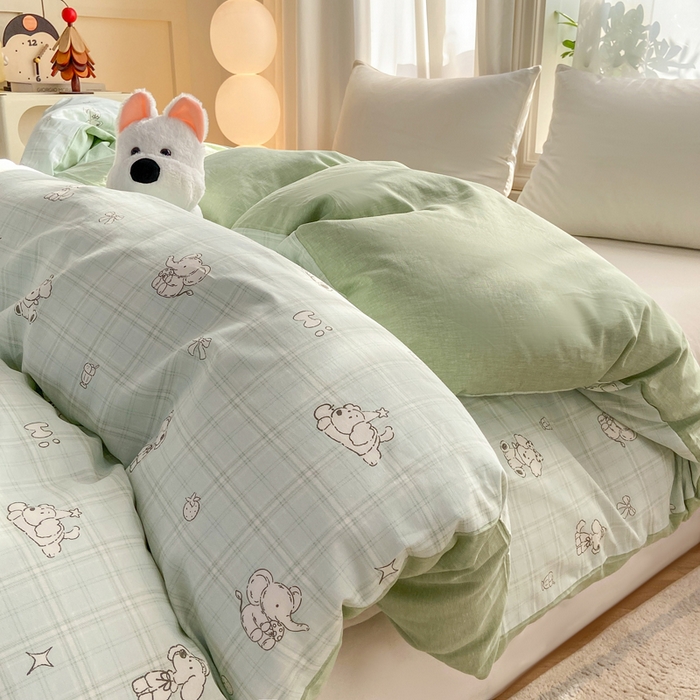 91家纺网 家纺一手货源 找家纺 朵安家纺 2026春夏新款12868全棉纯棉斜纹印花单被套 被套单件 快乐伙伴